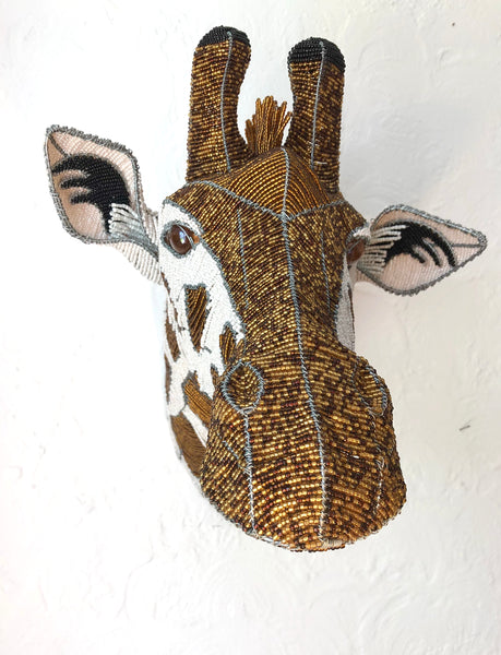 Giraffe head. Stunning new piece!  hand crafted beaded art. Fair Trade South Africa