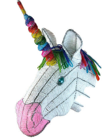 Unicorn Head! Beaded Art. South African fair trade