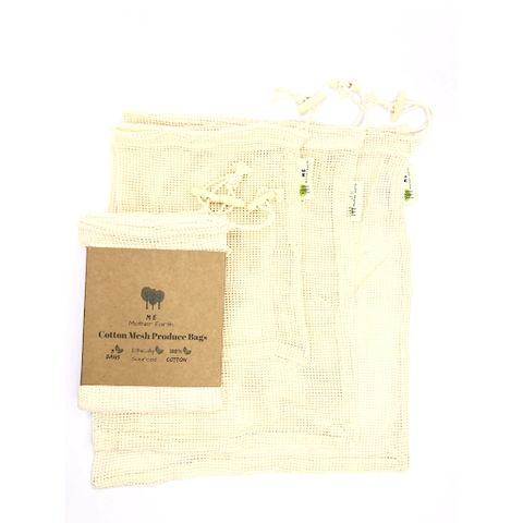Cotton Mesh Produce Bags- 3 Pack