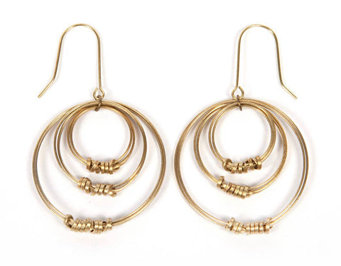 Circle Brass Earrings hand crafted. Fair trade