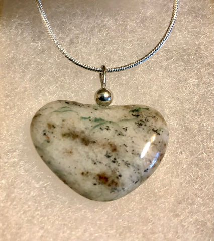 Lake Michigan organic stone necklace with sterling silver
