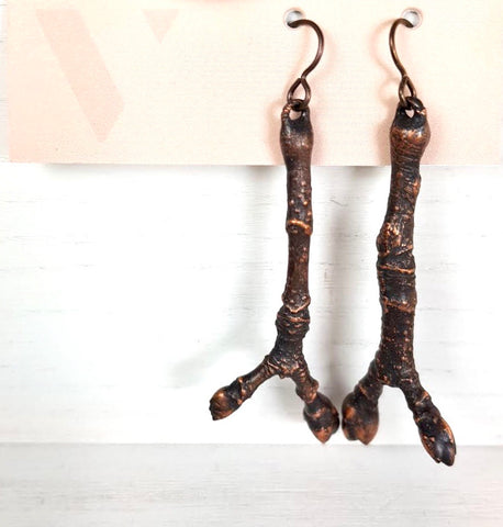 Branch earrings in Bronze.