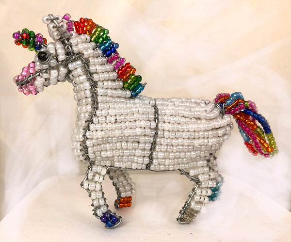 Unicorn beaded art. South African fair trade!