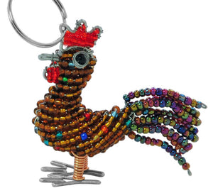 Beaded Rooster Key Chain/Zipper Pull. Fair Trade South Africa