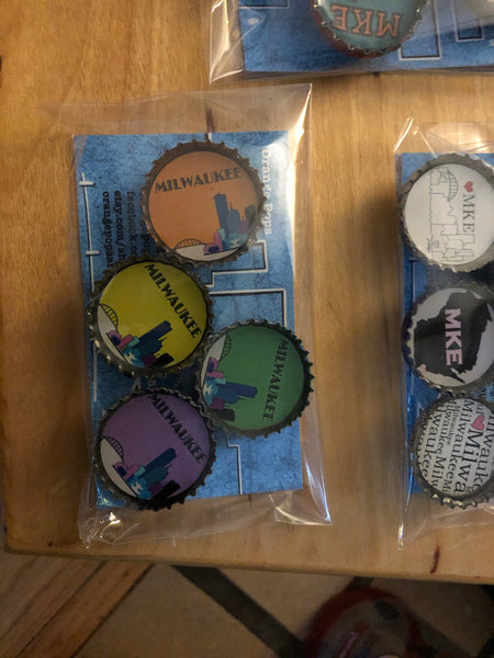 Milwaukee and Wisconsin Bottle Top Magnets!